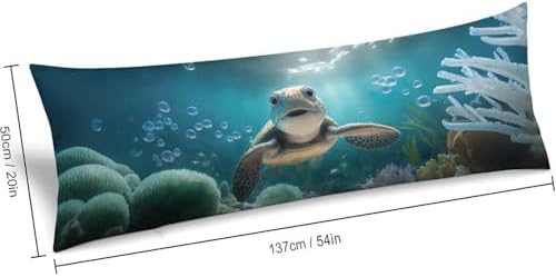 Sea Turtle Body Pillow Cover Coastal Beach Pillowcase - Image 2