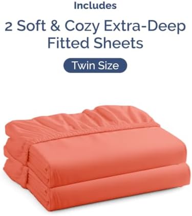 CGK Linens 2 Pack Extra Deep Twin Fitted Sheets - Image 4