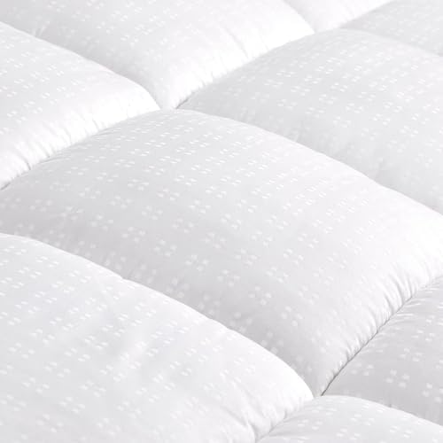 SLEEP ZONE Twin Cotton Mattress Topper, Ultra Fluffy Soft Mattress Pad - Image 5