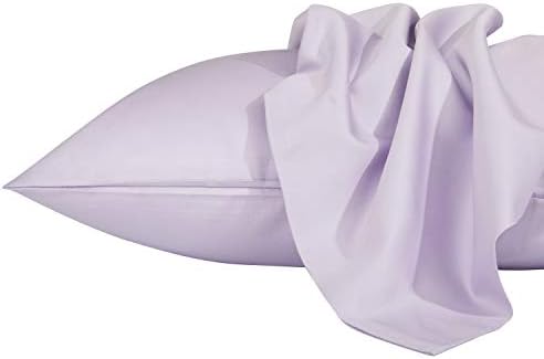 NTBAY King Egyptian Cotton Sateen Pillowcases, Light Purple - Image 4