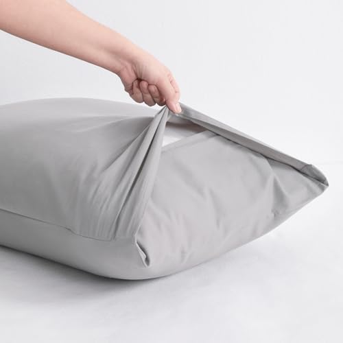 NTBAY Cotton Standard Pillowcases, Light Grey - Image 5