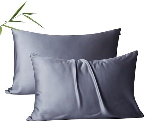2 Pack Cooling Pillow Cases, Viscose Derived from Bamboo Pillow Protectors King by ShunjieHome