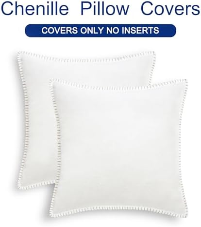 CaliTime Decorative Couch Throw Pillow Covers 22 X 22 Inches True White - Image 6