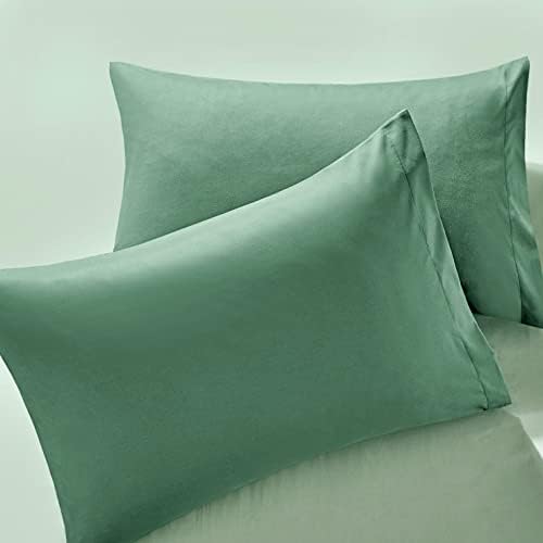 MILVOWOC Brushed Microfiber Queen Pillowcases, Dark Green, 20x30 Inch by MILVOWOC