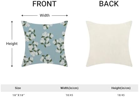 AEIOAE Spring Pillow Covers 18x18 Inch Set of 2, Baby Blue Green Hydrangea - Image 5