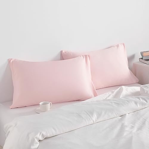 NTBAY Standard Microfiber Pillowcases, Blush Pink - Image 2