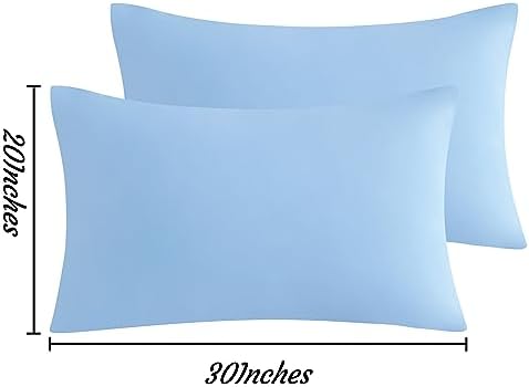 NTBAY Queen Microfiber Pillowcases, Sky Blue - Image 6