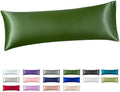 Silk Like Satin Body Pillowcase, Dark Green, 1 Pack, 20x54 Inches by VCUSUELER