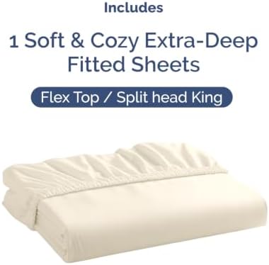 CGK Linens Extra Deep Flex Top Split Head King Fitted Sheet - Image 4