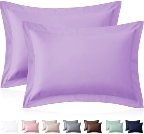 Homiest Light Purple Pillow Shams Standard Size Set of 2, 2-Inch Flange by Homiest
