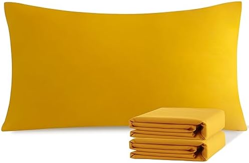 NTBAY Microfiber King Pillowcases, 2 Pack, 20 x 40, Ginger Yellow by NTBAY