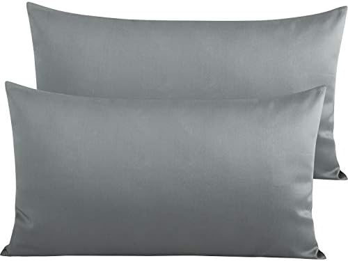 NTBAY King Egyptian Cotton Sateen Pillowcases, Dark Grey by NTBAY