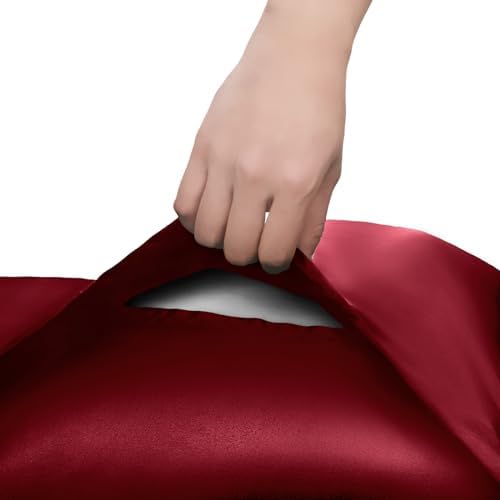 Homiest Burgundy Ruffle Satin Body Pillow Cover - Image 6