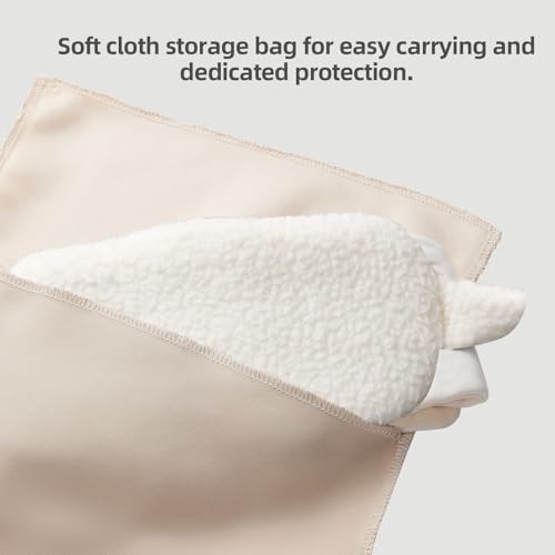 White Faux Lamb Fleece Sleep Mask Allergy Free Full Wrap Eye Cover - Image 7