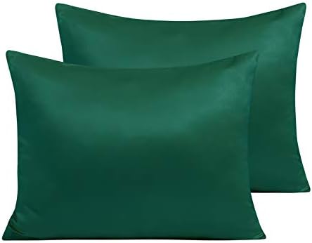 NTBAY Standard Satin Pillowcases, Dark Green by NTBAY