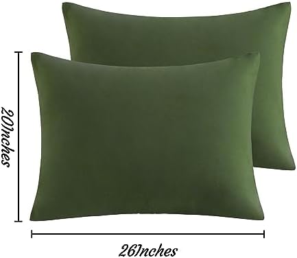 NTBAY Standard Microfiber Pillowcases, Olive Green - Image 6