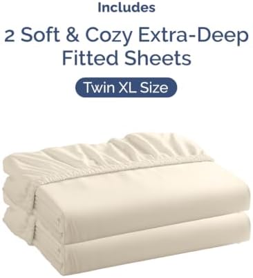 CGK Linens 2 Pack Extra Deep Twin XL Fitted Sheets - Image 4