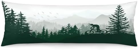 Mountain Bike Riding Body Pillow Cover Long Pillowcase by Unknown