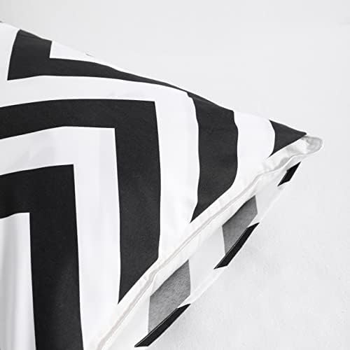 NTBAY Body Chevron Pillowcase, 1800 Thread Brushed Microfiber Black and White - Image 3