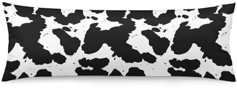 Cow Print Body Pillow Cover Black and White Pillowcase by Unknown