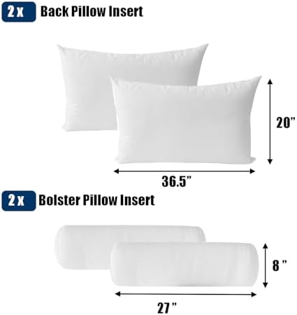 Oslimea Twin Size Pillow & Bolster Cushion Memory Sponge Fiberfill Inserts - Image 3