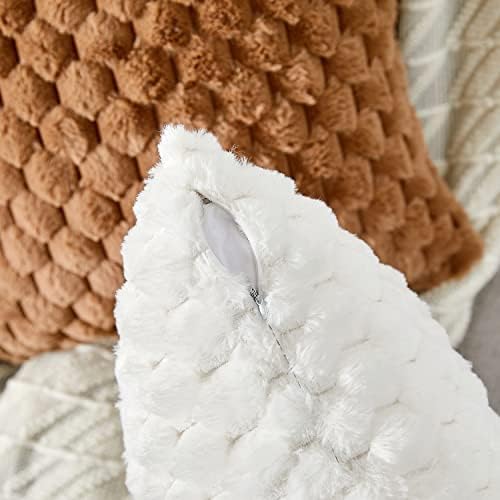 Yaertun Pack of 2 Super Soft Cozy Decorative Throw Pillow Covers Fuzzy Plush - Image 4