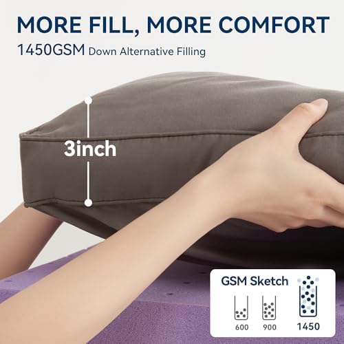BDEUS Dual Layer 5 Inch Memory Foam Mattress Topper Twin Size, 2 Inch Gel - Image 4