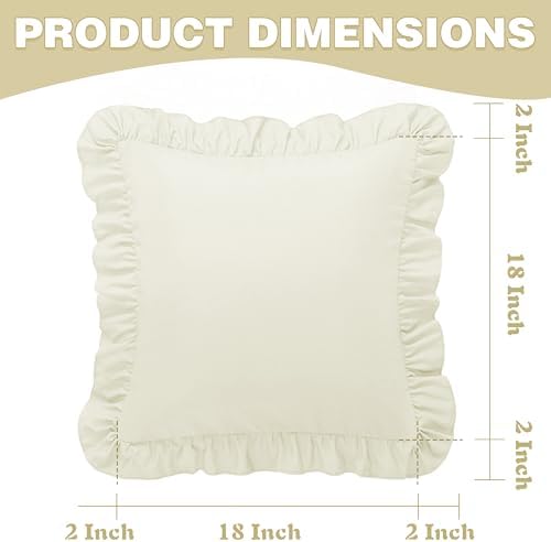 KKJIAF 2 Pack Ruffle Pillow Cases 18x18 Inches - Image 3