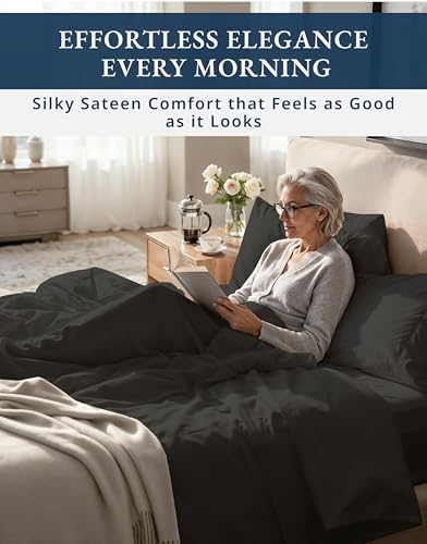 LANE LINEN Twin Bed Sheet Set 100% Egyptian Cotton Sateen - Image 5
