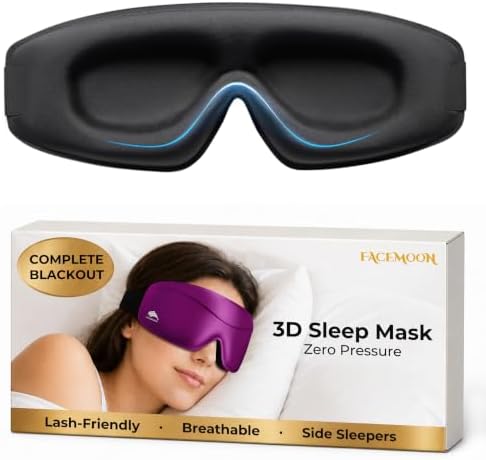 Sleep Mask for Women Men: 100% Blackout 3D Eye Mask for Sleeping, Sleeping Mask by FACEMOON