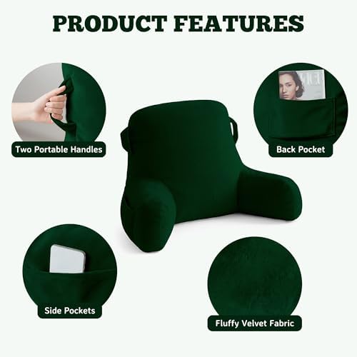 Reading Pillow for Bed, Back Pillow for Bed Sitting Up, Lumbar Support Pillow - Image 6
