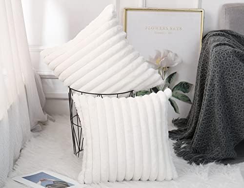 PANOD Faux Fur Decorative Large Throw Pillow Covers 28 x 28, Boho Modern Pillow - Image 3