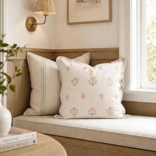 BlissBlush Throw Pillow Cover 20x20, Cream White Velvet Decorative Pillow Cover - Image 5