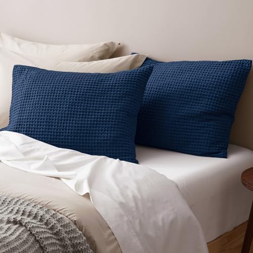 PHF Ultra Soft Waffle Pillow Shams Standard 20"x26", No Insert by PHF