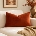MIULEE 12x20 Inch Lumbar Fall Velvet Pillow Cover Set of 1 Burnt Orange by MIULEE