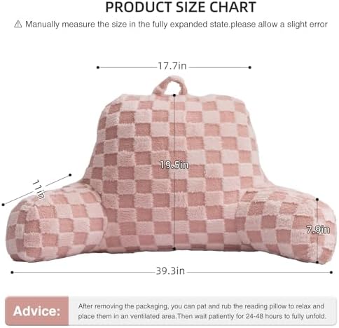 Aimuan Checkered Reading Pillow Bed Rest Wedge Backrest Checkerboard Pillow - Image 3
