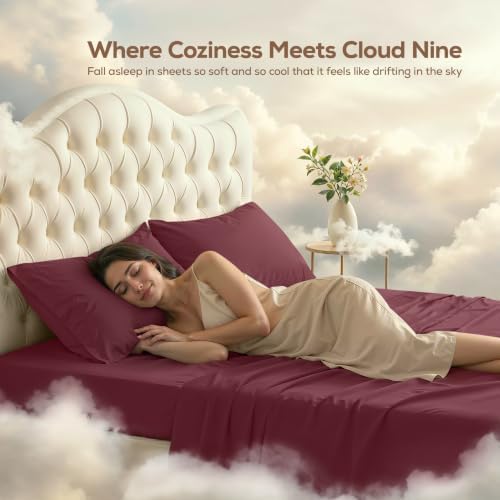 Full Sheets Set, 4 Pieces 16" Deep Pocket Hotel Luxury Bed Sheets - Image 4