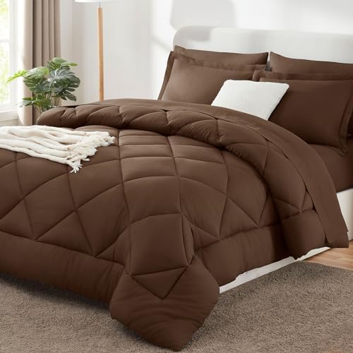 CozyLux King Comforter Set 102"x90" Brown by CozyLux