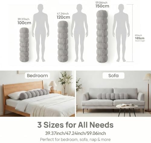 Pat. Pend. Full Body Pillow for Side Sleepers, 59 Inch, Zinc Gray - Image 4