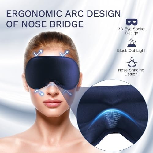 99% Fully Block Out Light Eye Sleep Mask, 3D Deep Contoured Eyes Cover Zero - Image 4