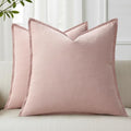 decorUhome Fall Pink Linen Throw Pillow Covers 24x24 Set of 2 by decorUhome