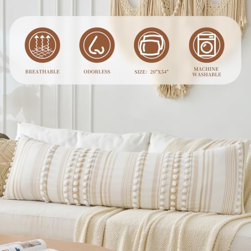 Body Pillow Cover, Boho Decorative Long Body Pillow Pillowcase, Large Lumber - Image 3