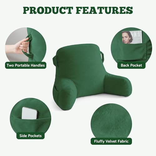 Reading Pillow for Bed, Back Pillow for Bed Sitting Up, Lumbar Support Pillow - Image 6