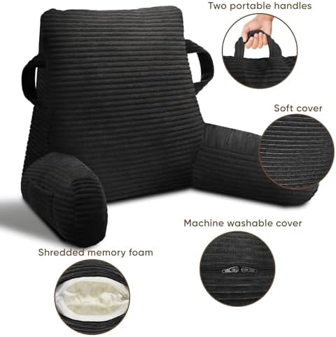 Reading Pillow for Sitting in Bed Adult, Memory Foam - Image 4