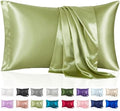 Silk Like Satin Pillowcase Queen Size, Sage Green, 2 Pack, 20x30 Inches by VCUSUELER