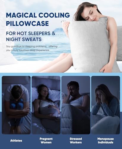LUXEAR Cooling Pillow Cases for Hot Sleepers, Standard Size - Image 6