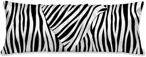 Black and White Body Cooling Pillow Cases Cover, Zebra Print Animal Print Body by SEILONHD