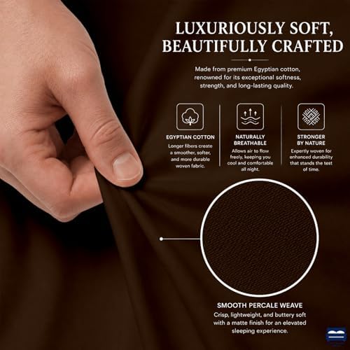 Cottingon 4 Piece King Sheets Fits 16" Deep, Egyptian Cotton - Image 6