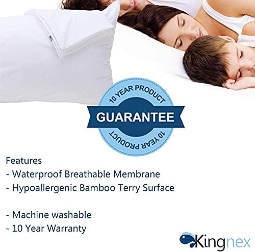 Kingnex 2 Pack Waterproof Feather Proof Pillow Protectors - Image 5