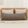 BESTOUCH Washed Cotton Pillowcases Linen Feel Pine Bark Brown Body by BESTOUCH